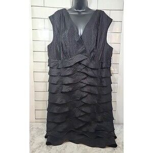 London Times Women's Sz 20W Dress V-Neck Tiered Cocktail Semi-formal Date Night